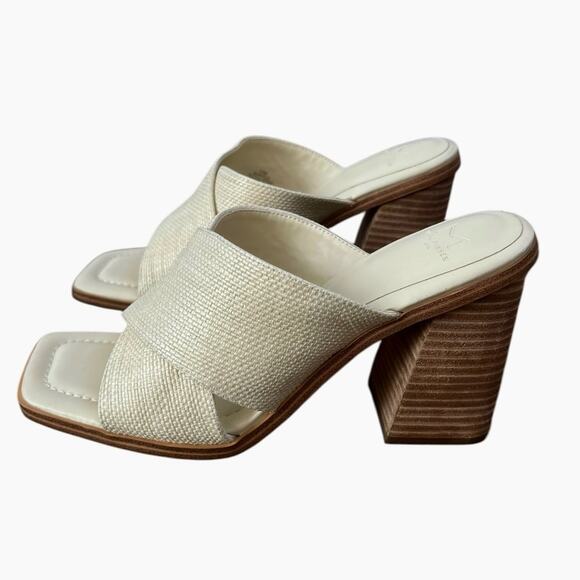 NWOT Marc Fisher Light Natural Barli Slide Sandals  – Sz 10 - Picture 3 of 7